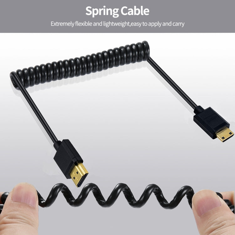 Cavo a molla JUNSUNMAY 4K 60Hz Mini HDMI maschio a HDMI 2.0V maschio, 1.2m, 1.8m, 2.5m