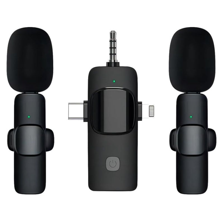 Microfoni Lavalier wireless per iPhone/Android, 2 in 1, 3 in 1