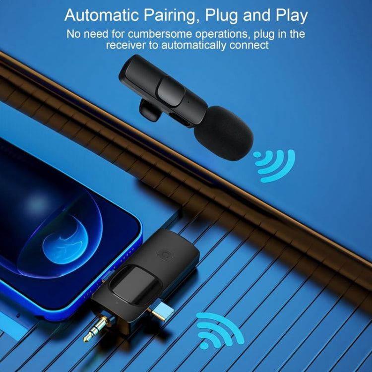 Microfoni Lavalier wireless per iPhone/Android, 2 in 1, 3 in 1