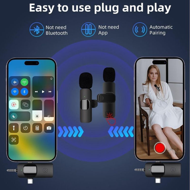 Microfoni Lavalier wireless per iPhone/Android, 2 in 1, 3 in 1