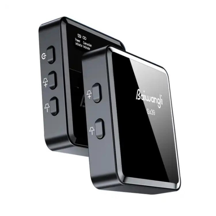 SX39 Per iPhone Microfono wireless lavalier con riduzione del rumore con doppio trasmettitore + ricevitore, For iPhone
