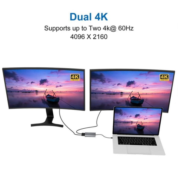 WAVLINK WL-UTA02D Convertitore adattatore Thunderbolt 3 a Dual DisplayPort Supporto 4K / 60Hz