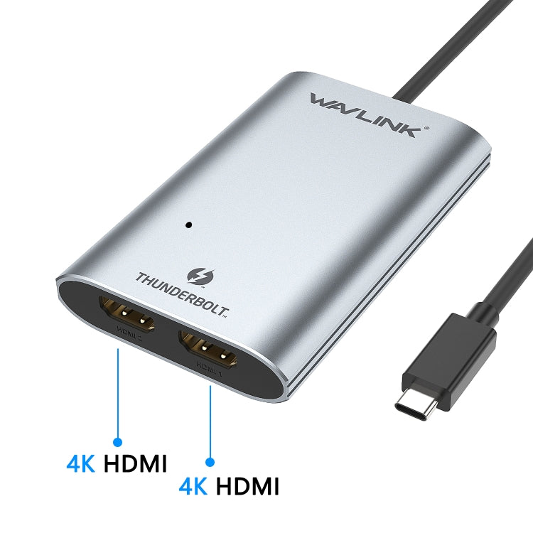 WAVLINK WL-UTA02H Convertitore extender multi-schermo Adattatore da Thunderbolt 3 a doppio HDMI, WL-UTA02H