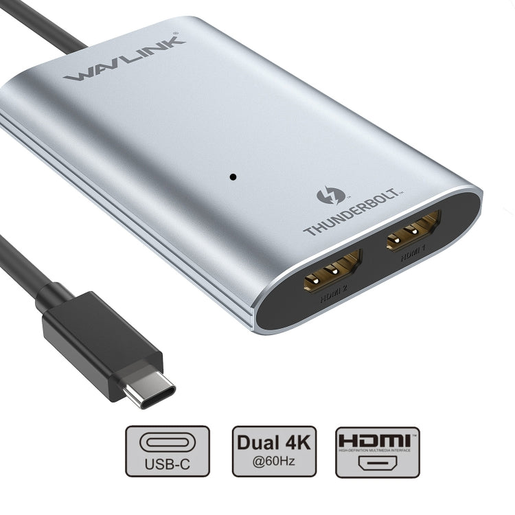 WAVLINK WL-UTA02H Convertitore extender multi-schermo Adattatore da Thunderbolt 3 a doppio HDMI, WL-UTA02H