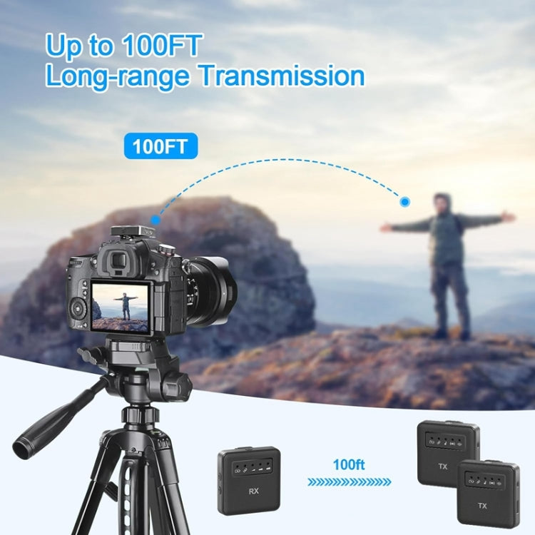 Microfono wireless lavalier USB per iPhone, iPad, Android e fotocamere, 1 To 1, 1 To 2