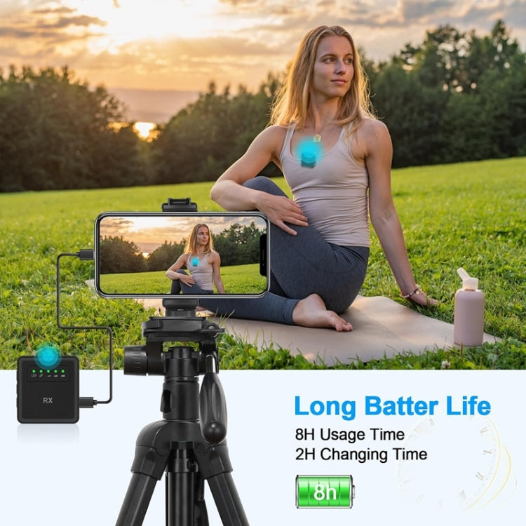 Microfono wireless lavalier USB per iPhone, iPad, Android e fotocamere, 1 To 1, 1 To 2
