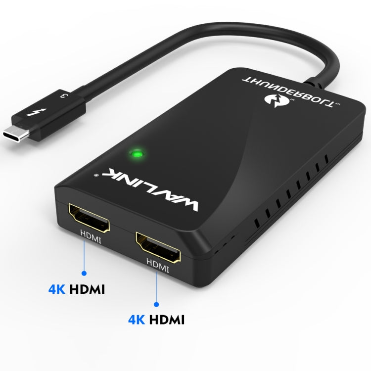 WAVLINK WL-UTA01H Adattatore splitter extender multischermo da Thunderbolt 3 a doppio HDMI Type-C, WL-UTA01H