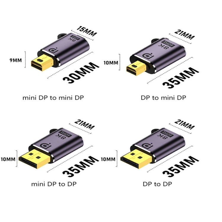 Adattatore DP 1.4 a Mini DP Trasmissione video HD 8K 60Hz espandibile, DP1.4 male to mini DP female, DP1.4 male to DP 1.4 female, mini DP male to mini DP female, mini DP male to DP 1.4 female