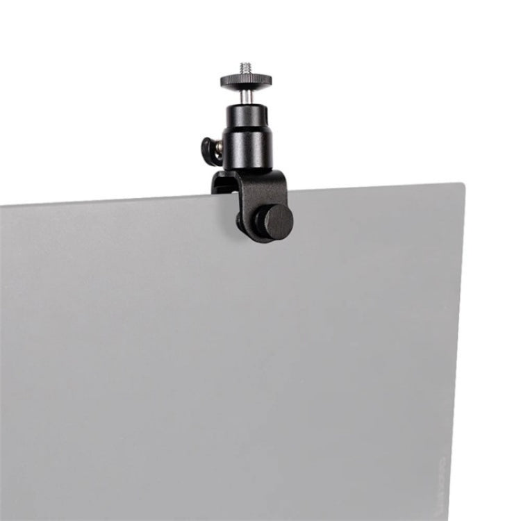C038 Per conferenze trasmesse in diretta Supporto per luce di riempimento con clip per monitor portatile in lega di alluminio da 1/4 di vite