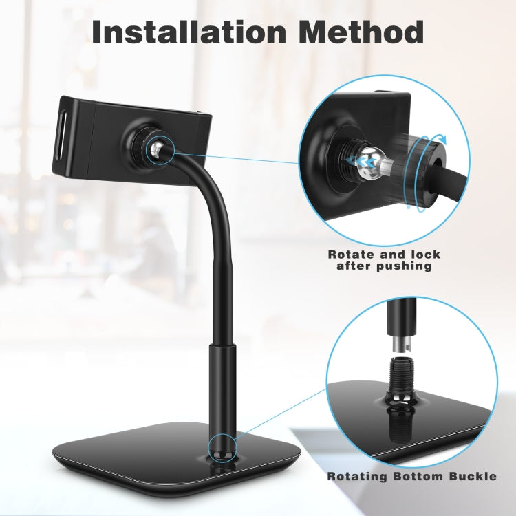 NS-06A Supporto per tablet da tavolo regolabile con base resistente e girevole a 360 gradi, NS-06A