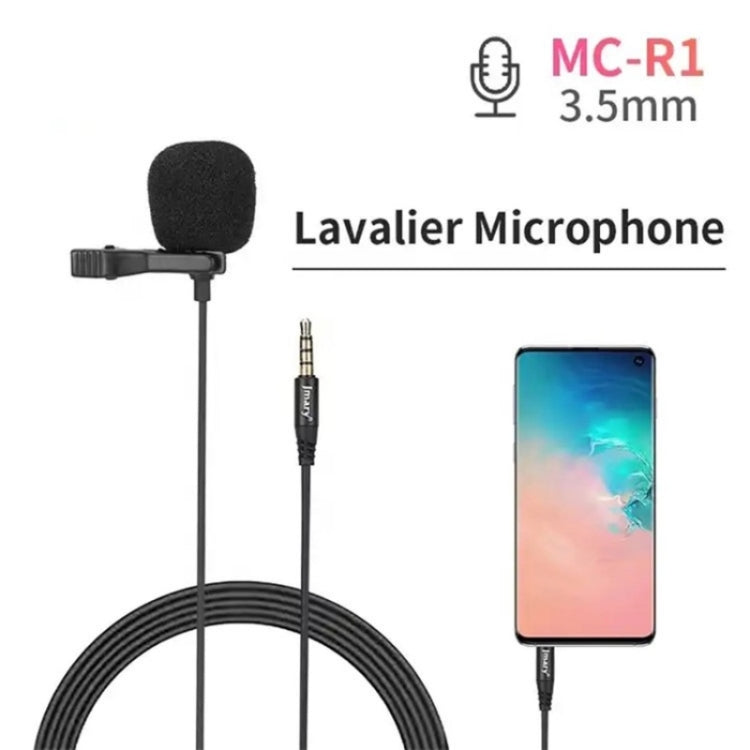 JMARY MC-R1 Telefono Laptop Registrazione Intervista Lavalier Mic Mini microfono da 3,5 mm