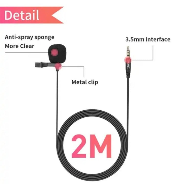 JMARY MC-R1 Telefono Laptop Registrazione Intervista Lavalier Mic Mini microfono da 3,5 mm