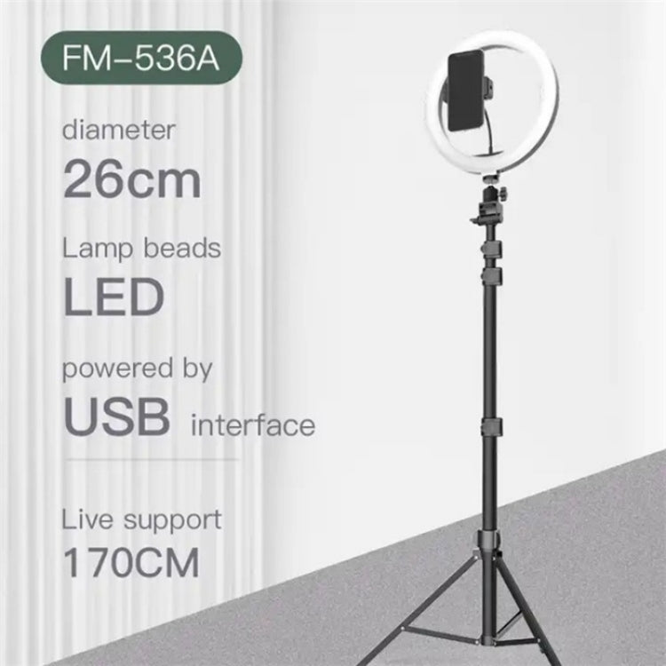 JMARY FM-536A Set di luci di bellezza con supporto in streaming per luce di riempimento live da 10 pollici, FM-536A