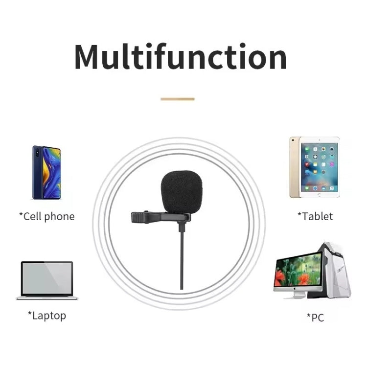 JMARY MC-R2 Microfono per registrazione video per interviste Microfono cablato con porta lavalier tipo C, lunghezza: 2 m, MC-R2