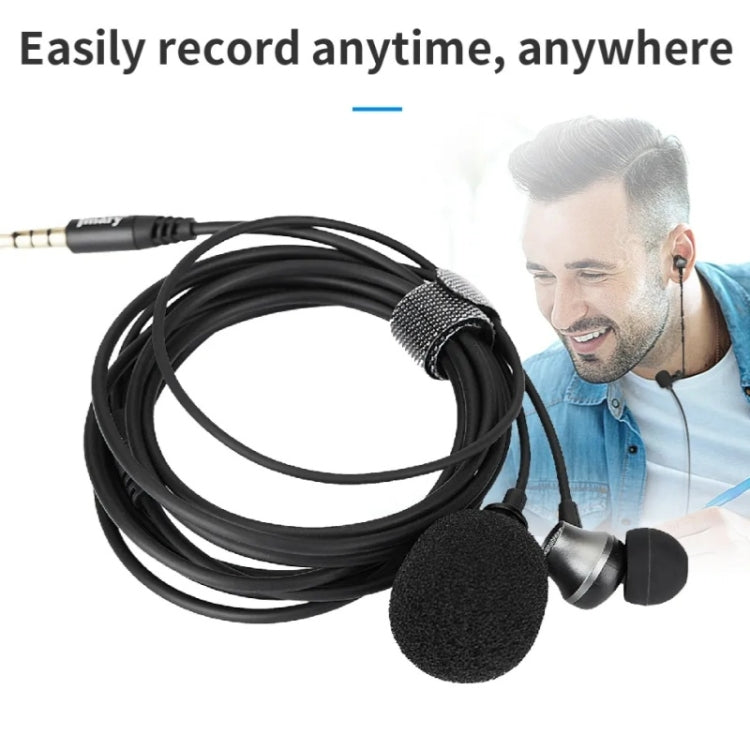 JMARY MC-R5 Microfono lavalier con cavo da 3,5 mm con auricolare per il monitoraggio del suono, lunghezza: 3 m, MC-R5