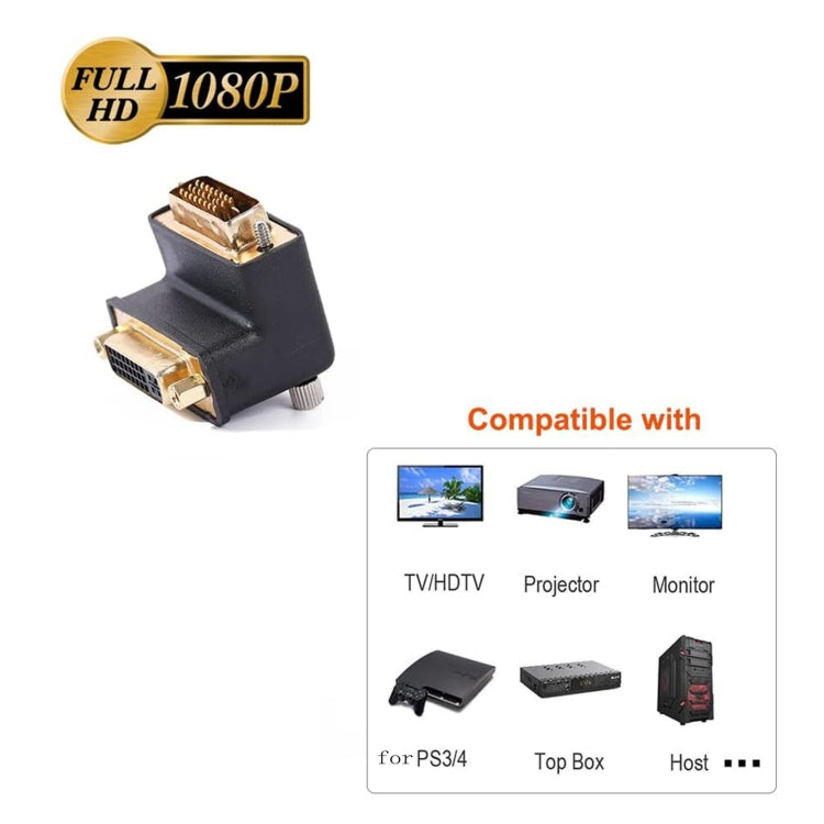 Adattatore di estensione DVI 24+5 DVI-I digitale dual link maschio-femmina ad angolo retto da 90 gradi per monitor LCD HDTV