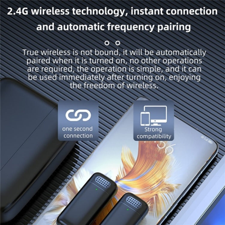 Microfono wireless lavalier K13 2 in 1 con ricevitore a 8 pin e stazione di ricarica, with 8 Pin Receiver