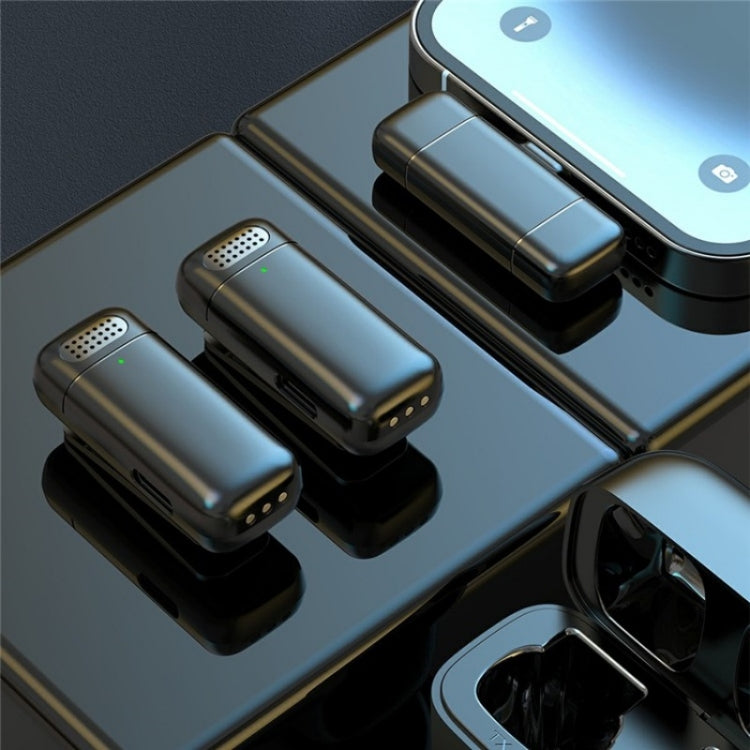 Microfono wireless lavalier K13 2 in 1 con ricevitore a 8 pin e stazione di ricarica, with 8 Pin Receiver