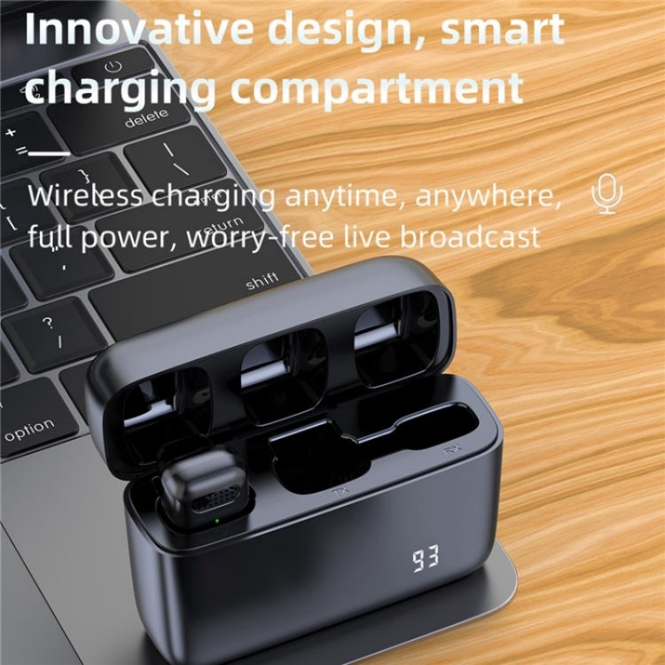 Microfono wireless lavalier K13 2 in 1 con ricevitore USB-C/Type-C e stazione di ricarica, with Type-C Receiver