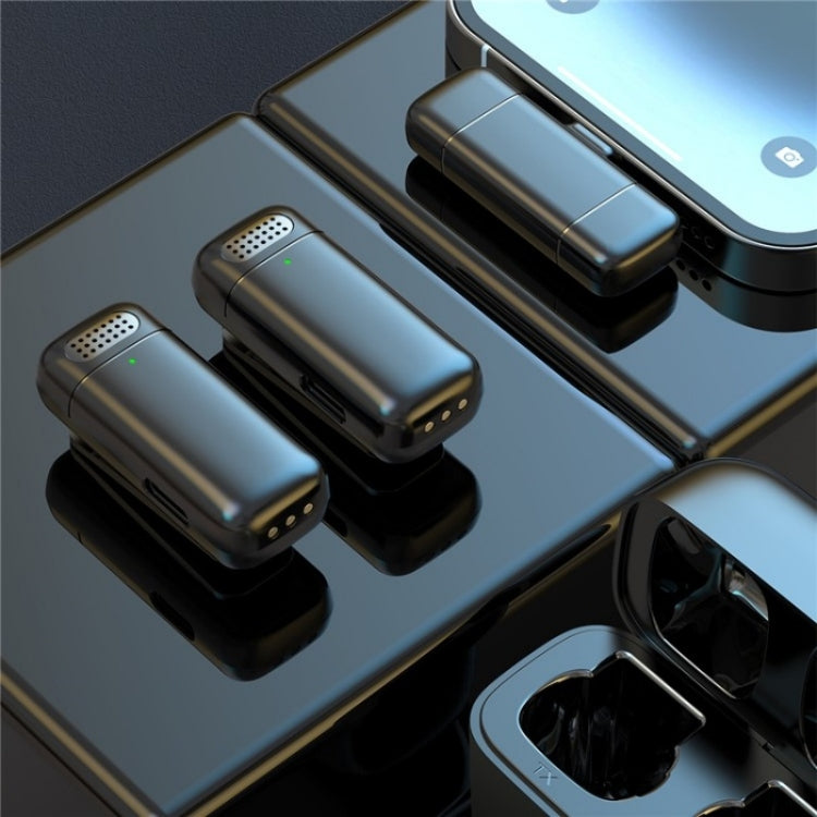 Microfono wireless lavalier K13 2 in 1 con ricevitore USB-C/Type-C e stazione di ricarica, with Type-C Receiver