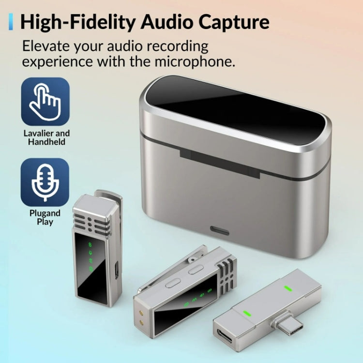 Microfono wireless lavalier 2.4G con porta USB-C/Type-C JMARY MW-15, Type-C Port