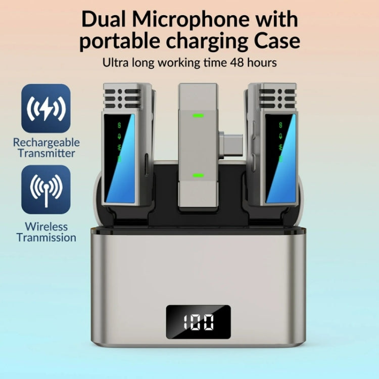 Microfono wireless lavalier 2.4G con porta USB-C/Type-C JMARY MW-15, Type-C Port