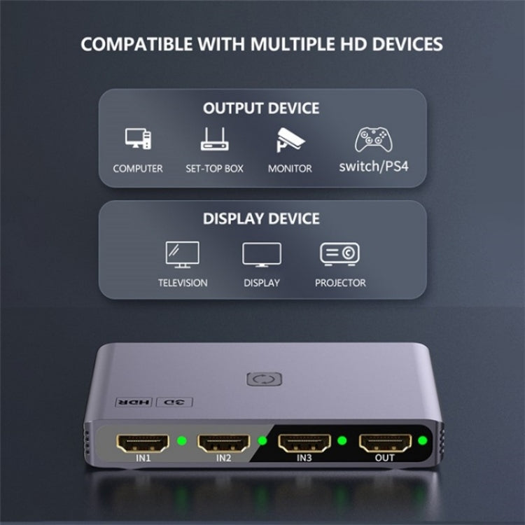 Q301 4K / 60 Hz HD Video Adattatore in lega di alluminio 3 ingressi 1 uscita HDMI Switcher