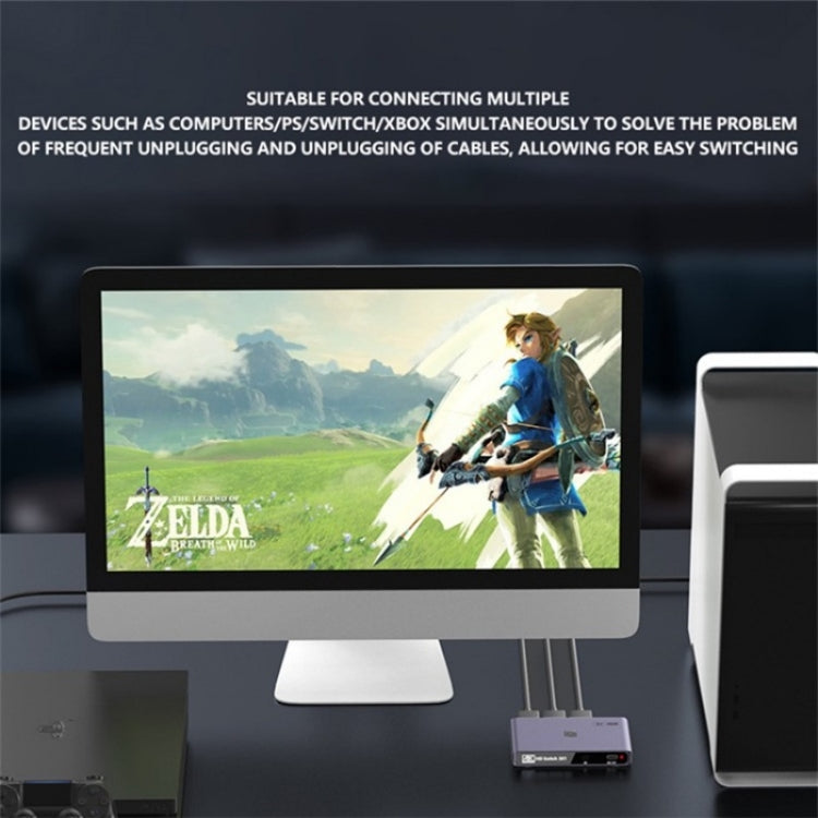 Q301 4K / 60 Hz HD Video Adattatore in lega di alluminio 3 ingressi 1 uscita HDMI Switcher