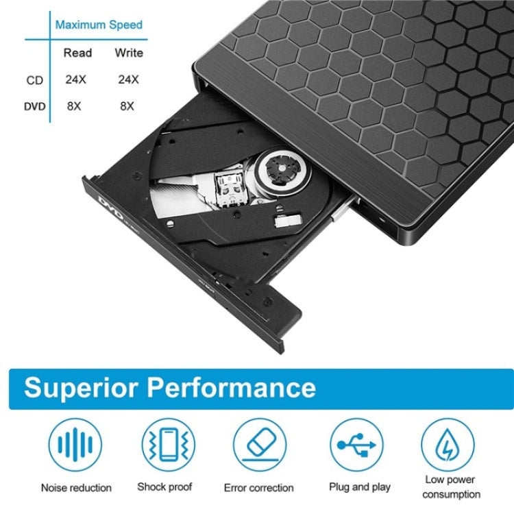 042 Modello di calcio USB3.0 / Tipo-C Computer portatile Unità ottica esterna Masterizzatore DVD Masterizzatore, 042