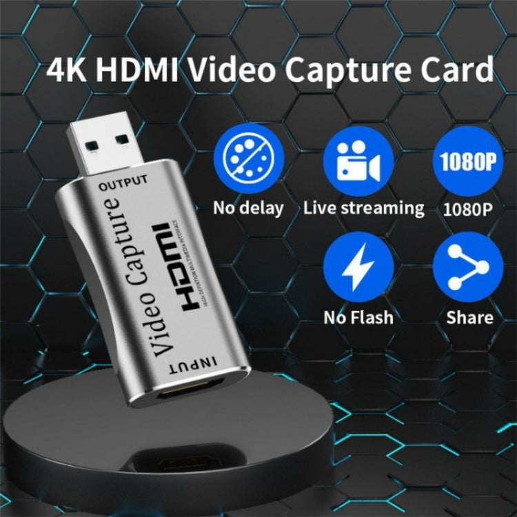 C30 per giochi in streaming live Scheda di acquisizione video HD da USB maschio a HDMI femmina in lega di alluminio, C30