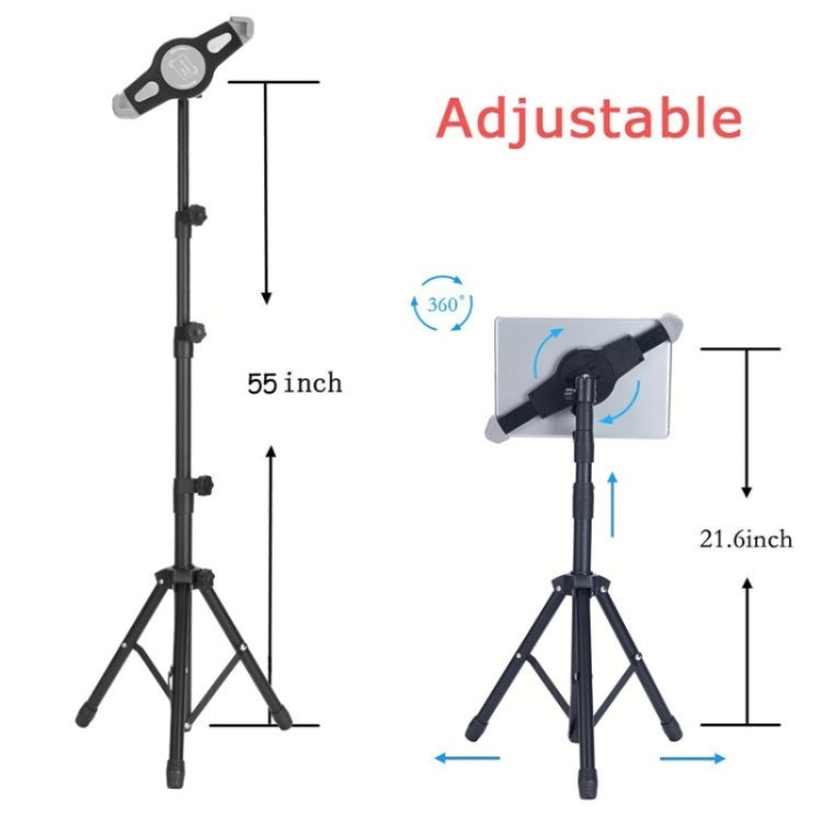 XWJ-LP002 per tablet da 7,9-12 pollici Treppiede portatile in lega di alluminio con rotazione a 360 gradi, XWJ-LP002