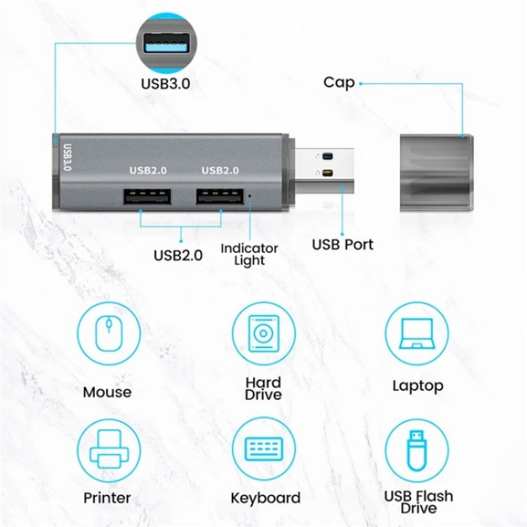 ADS-302A 3 in 1 USB a USB 3.0 / 2.0 Hub Stazione di Espansione Adattatore USB