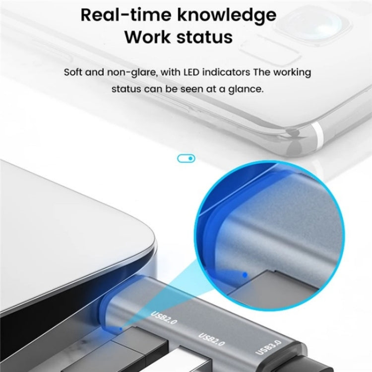 ADS-302A 3 in 1 USB a USB 3.0 / 2.0 Hub Stazione di Espansione Adattatore USB