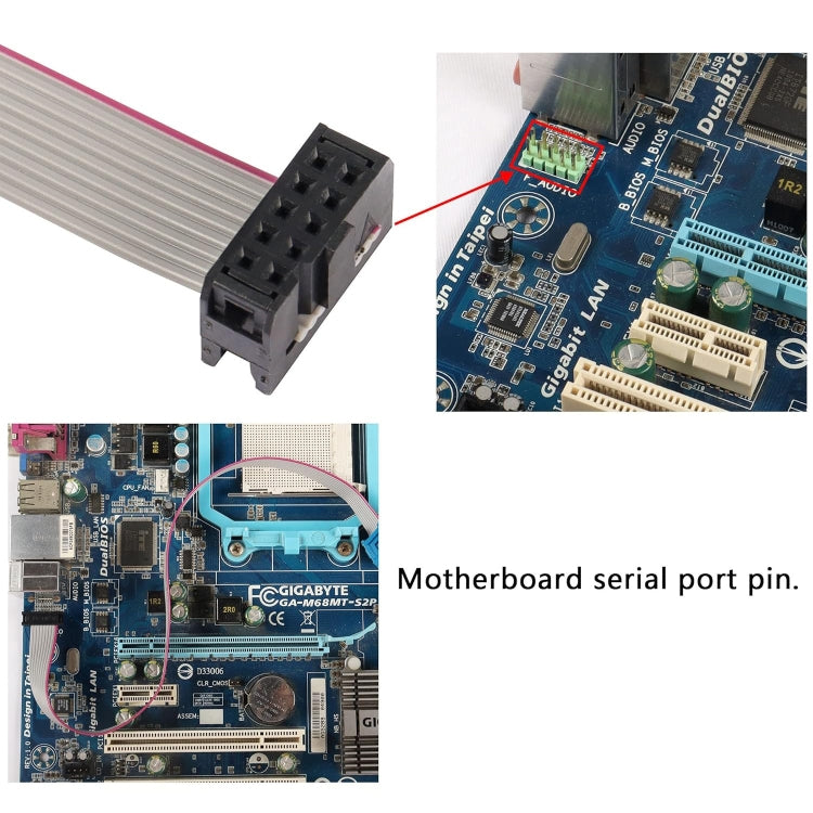 Cavo piatto DB9 9 pin maschio a IDC 10 pin femmina JUNSUNMAY, cavo seriale RS232, intestazione, 28 cm