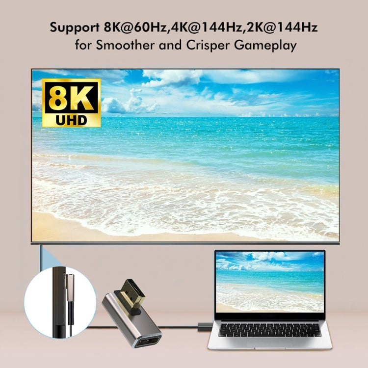 JUNSUNMAY 8K@60Hz PD1.4 Adattatore convertitore Displayport maschio a Displayport femmina, A, B