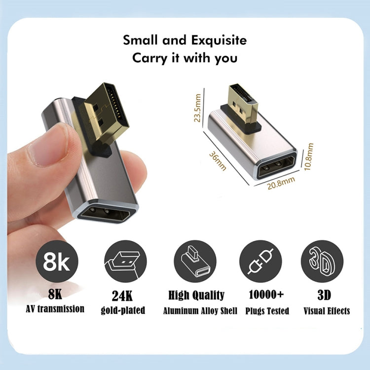 JUNSUNMAY 8K@60Hz PD1.4 Adattatore convertitore Displayport maschio a Displayport femmina, A, B