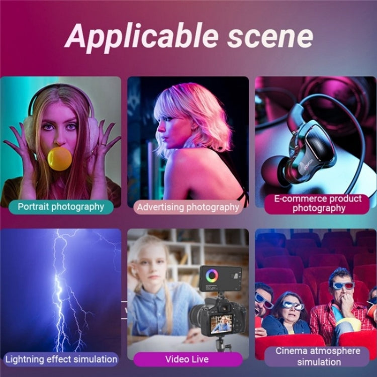 M1SE 12 Effetti RGB Lampada fotografica Schermo TFT da 0,96 pollici Luce di riempimento tascabile, M1SE