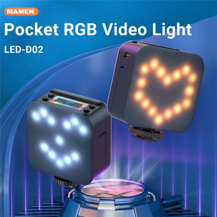 D02 Lampada video RGB tascabile ad assorbimento magnetico Mini LED Luce di riempimento per trasmissione in diretta, D02