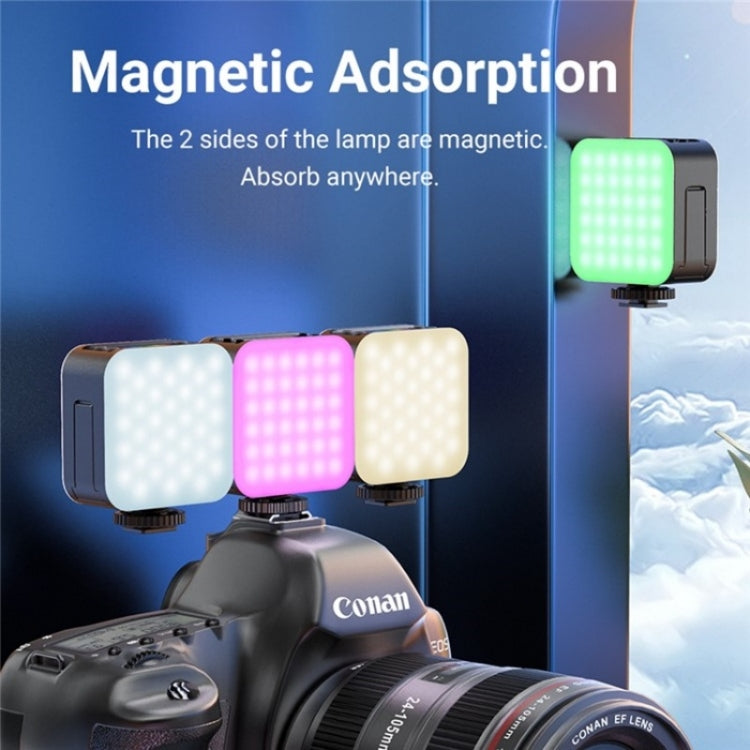 D02 Lampada video RGB tascabile ad assorbimento magnetico Mini LED Luce di riempimento per trasmissione in diretta, D02