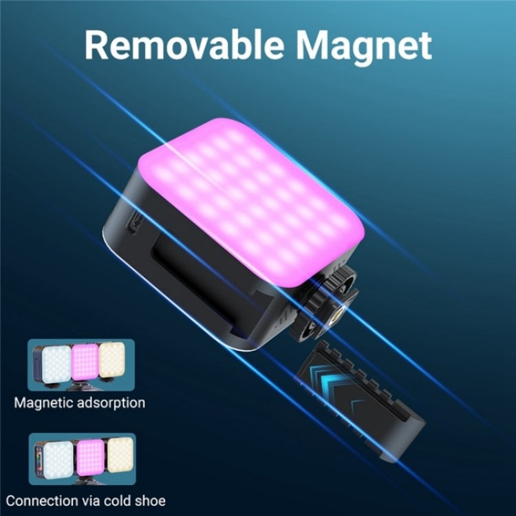 D02 Lampada video RGB tascabile ad assorbimento magnetico Mini LED Luce di riempimento per trasmissione in diretta, D02