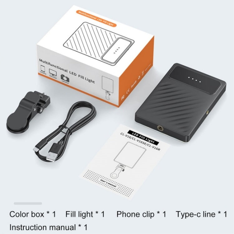 V16SE per telefono cellulare / tablet / laptop Tre modalità di luce Clip-On Pocket Mini Fill Light, V16SE