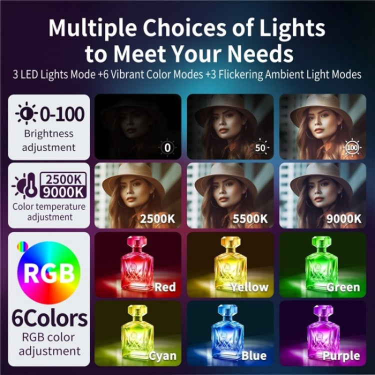 V17 Live Broadcast RGB LED Fill Light MagSafe Lampada magnetica per fotografia del telefono, V17