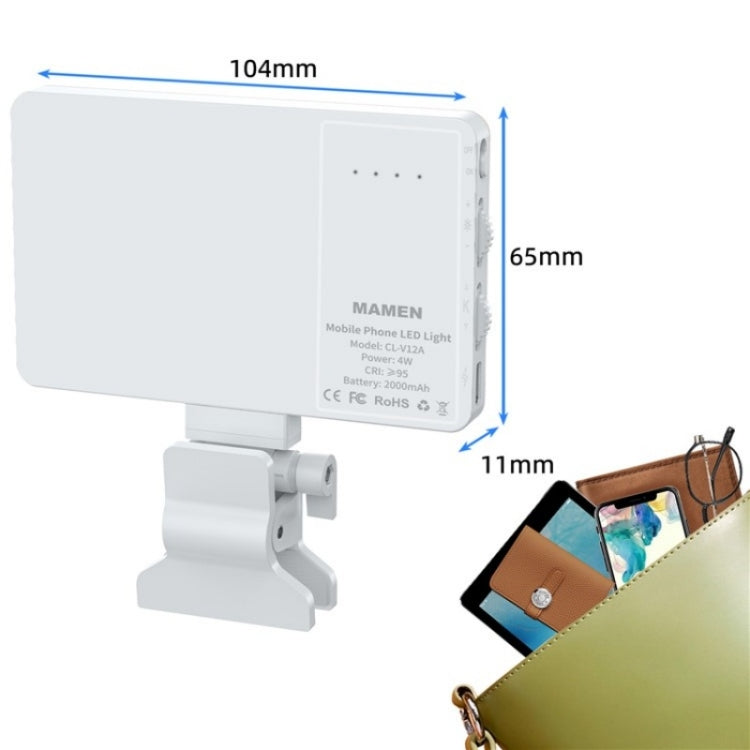 V12A Telefono Laptop Videoconferenza Lampada di riempimento Selfie portatile Streaming live Luce di riempimento LED, V12A