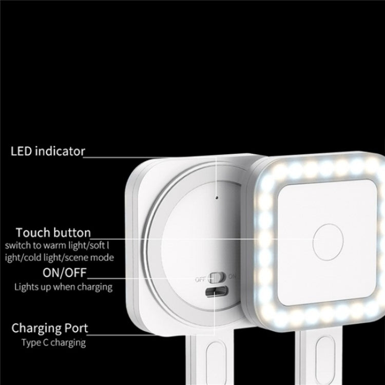 V18 Lampada portatile per selfie magnetica con luce LED per lo streaming live della bellezza della pelle