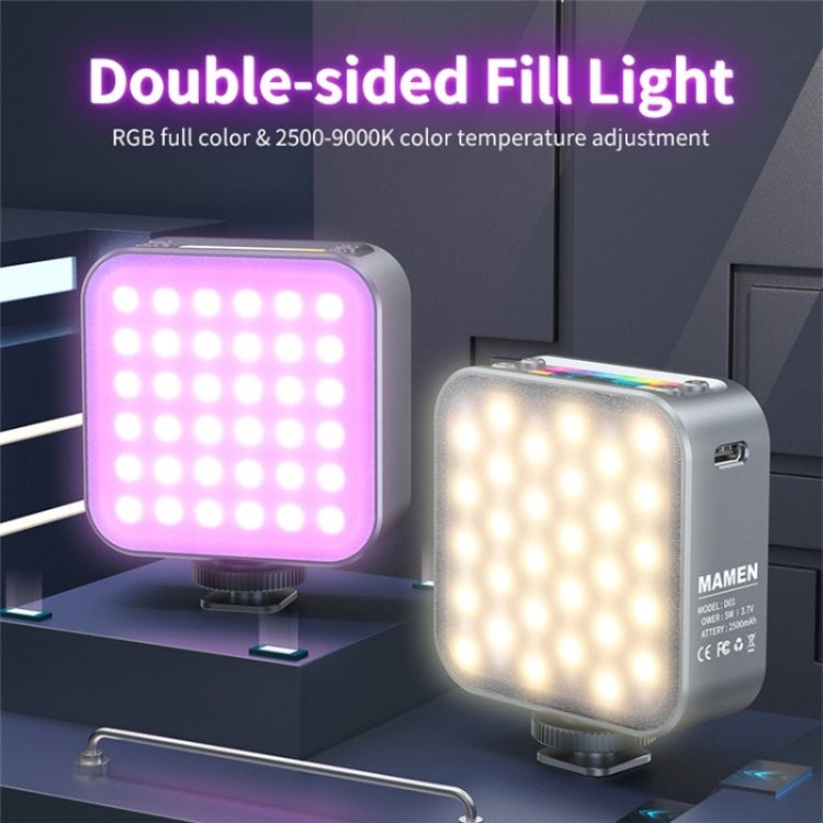 D01 Luce di riempimento LED per fotografia dimmerabile Mini fotocamera portatile Luce di riempimento RGB per telefono, D01