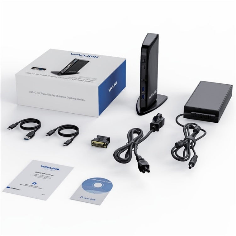 WAVLINK UG39PD1 13 in 1 Tipo-C Triplo Monitor 4K HD Docking Station, US Plug, UK Plug, EU Plug, AU Plug