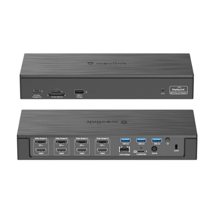 WAVLINK UG69PD8 Pro 18-in-1 DP / HD 5K Quadruplo Display USB C Stazione di Docking Universale, US Plug, EU Plug, UK Plug, AU Plug