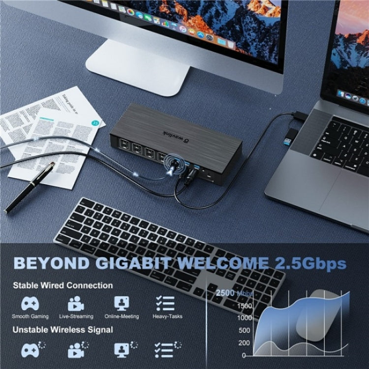 WAVLINK UG69PD8 Pro 18-in-1 DP / HD 5K Quadruplo Display USB C Stazione di Docking Universale, US Plug, EU Plug, UK Plug, AU Plug