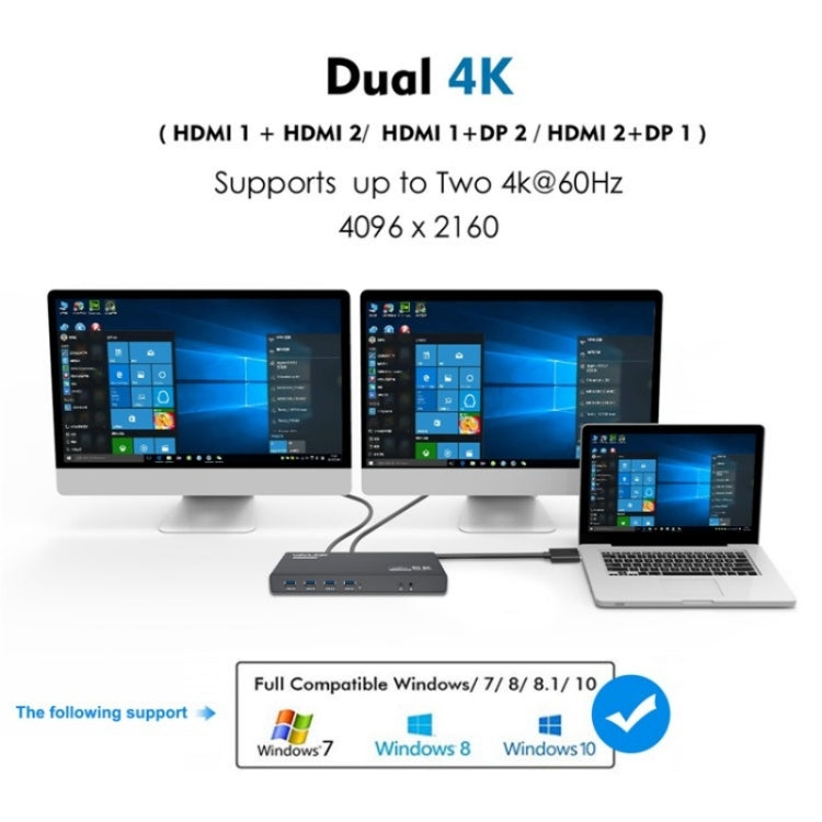 WAVLINK UG69PD6 Stazione di docking per laptop 4K doppia Displaylink HD 5K 65/100W PD Charging, US Plug, UK Plug, EU Plug, AU Plug