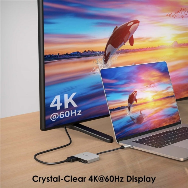 Adattatore per monitor 4K 60Hz WAVLINK UHP510 Pro 87W PD Charging USB C a doppio HD
